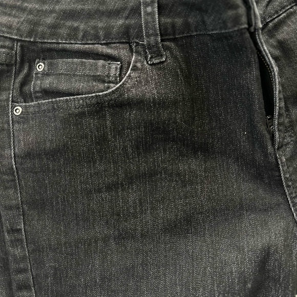 CLEO Petites Black Denim Straight Leg Stretch Jeans Size 12 - Picture 6 of 12